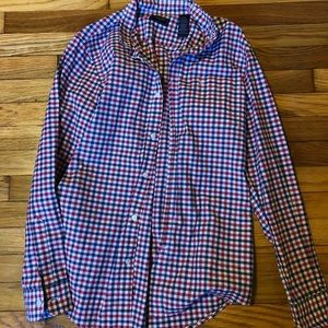 Men’s red and blue button up from Dockers